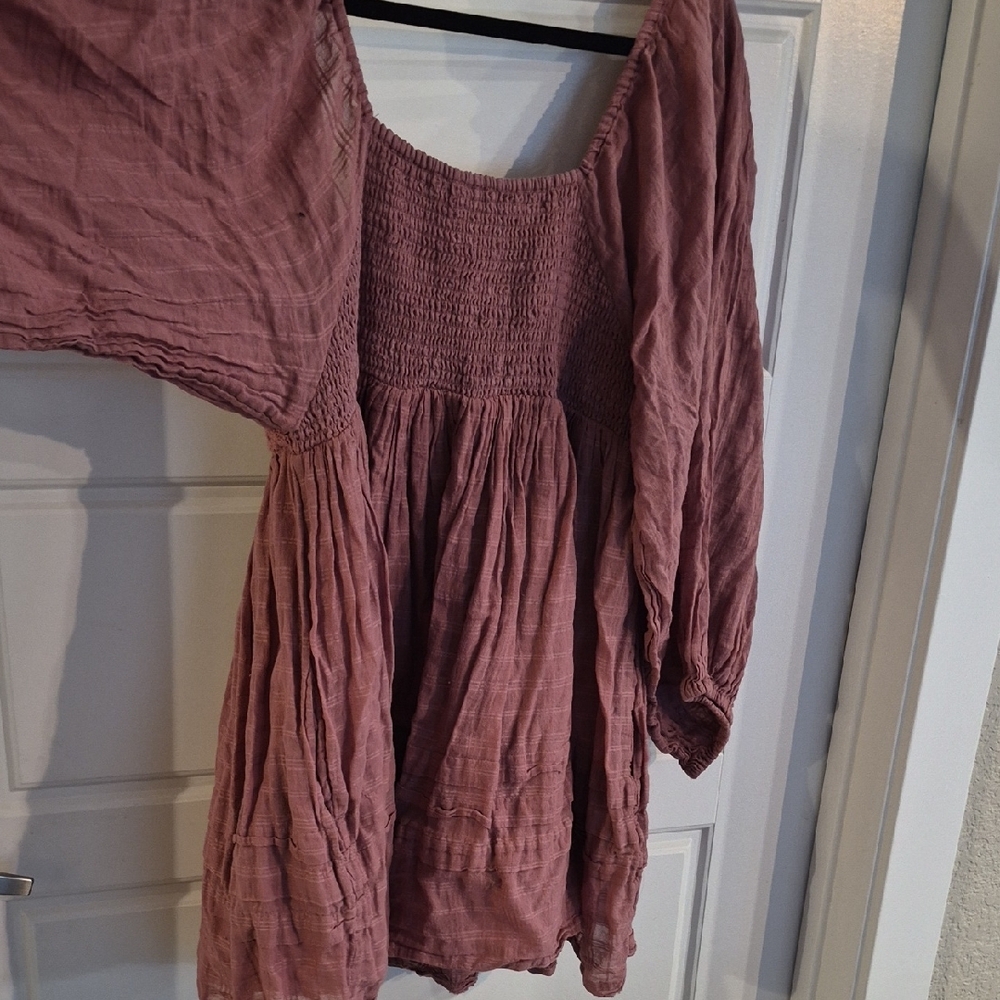 Free People Dusty Rose Crochet Detail Dress - Picture 8 of 12